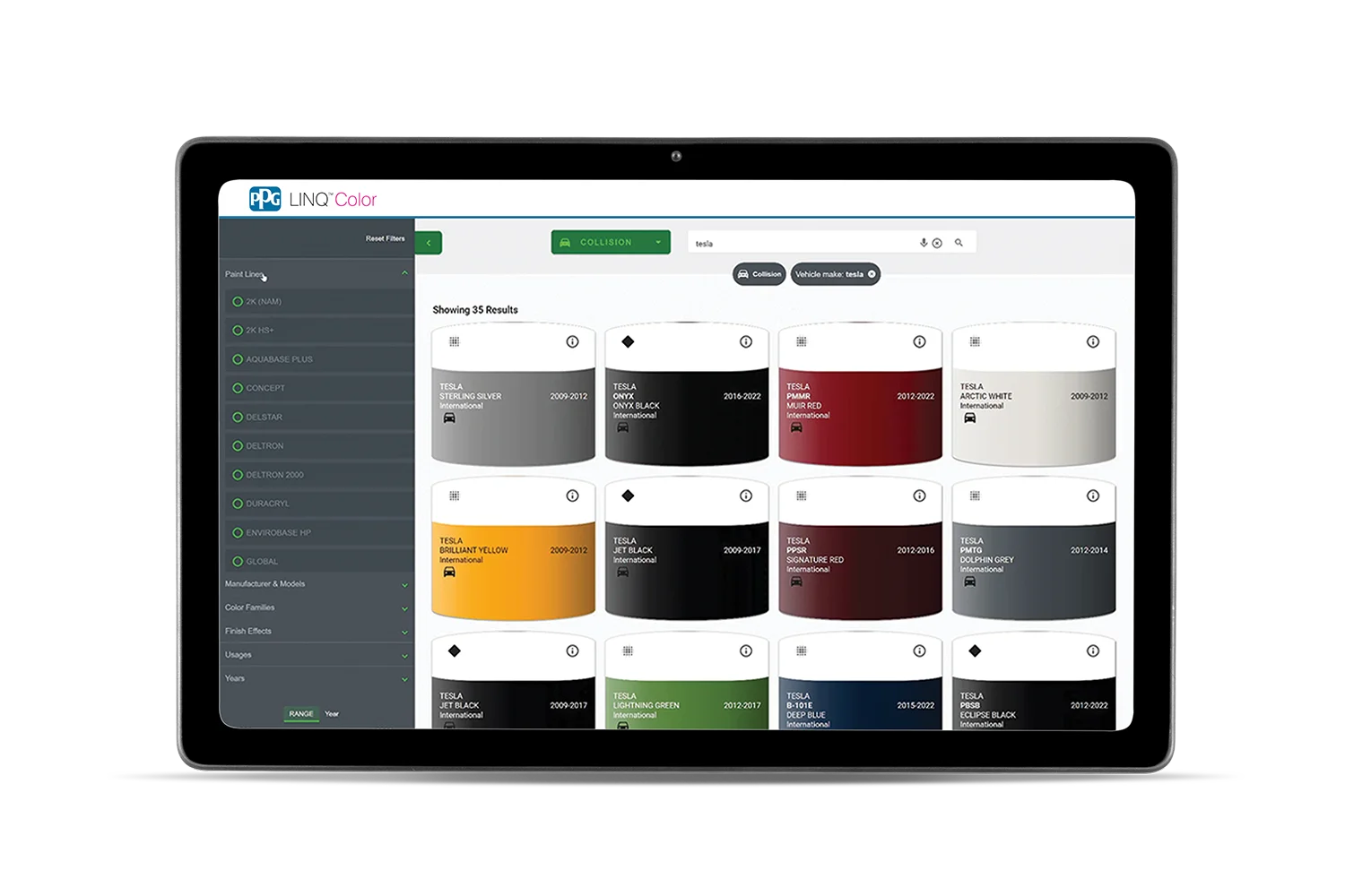 LINQ_Colour PPG LINQ™ Color, Software auf Tablet